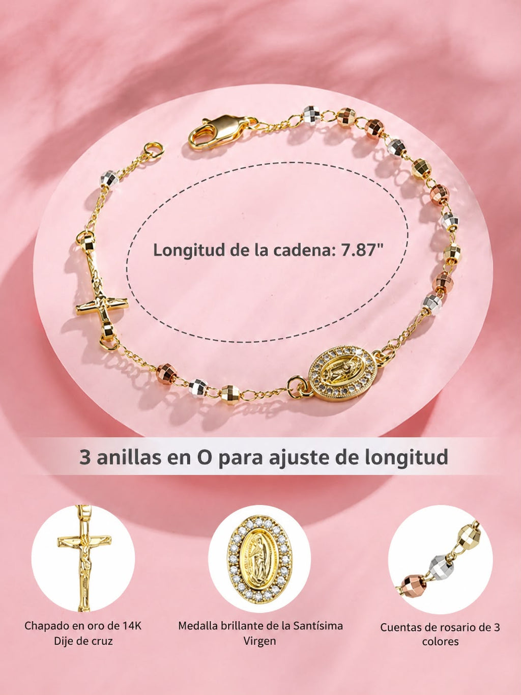Pulsera en forma de rosario